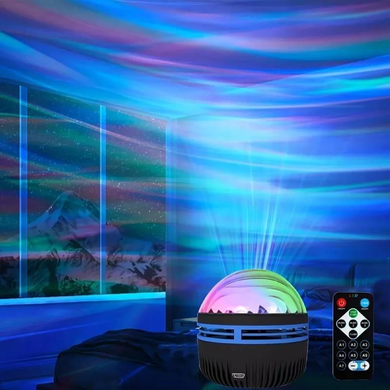 Luxurious Led Night Light Projector Featuring Mesmerizing Northern Lights And Spiral Effects
