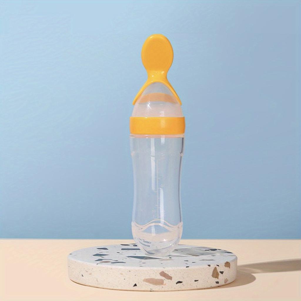 90ml/3oz Baby Silicone Spoon Feeder, Rice Paste Silicone Bottle & Spoon Set, Squeeze Food Feeder for Outside and Home Easter Gift