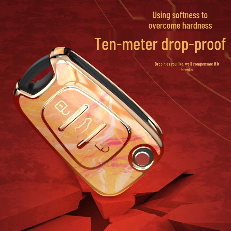 Stilvolle TPU Autoschlüsselhülle für Sonata, ix35, Elantra - Vollständig faltbarer Schutz