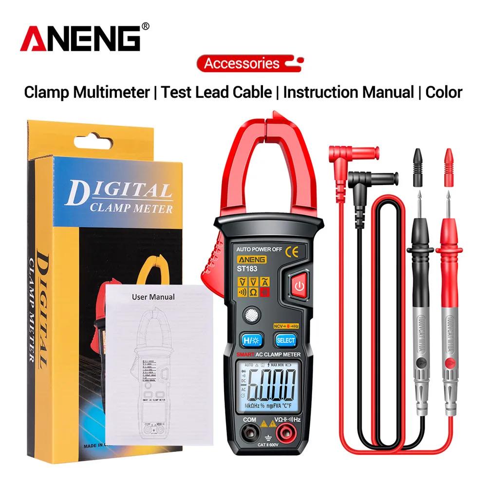 ANENG ST183 Clamp Meters 6000 Current True RMS DC/AC Voltage Counts Digital Pliers AC Tester Hz Capacitance NCV Ohm Clamp Meter