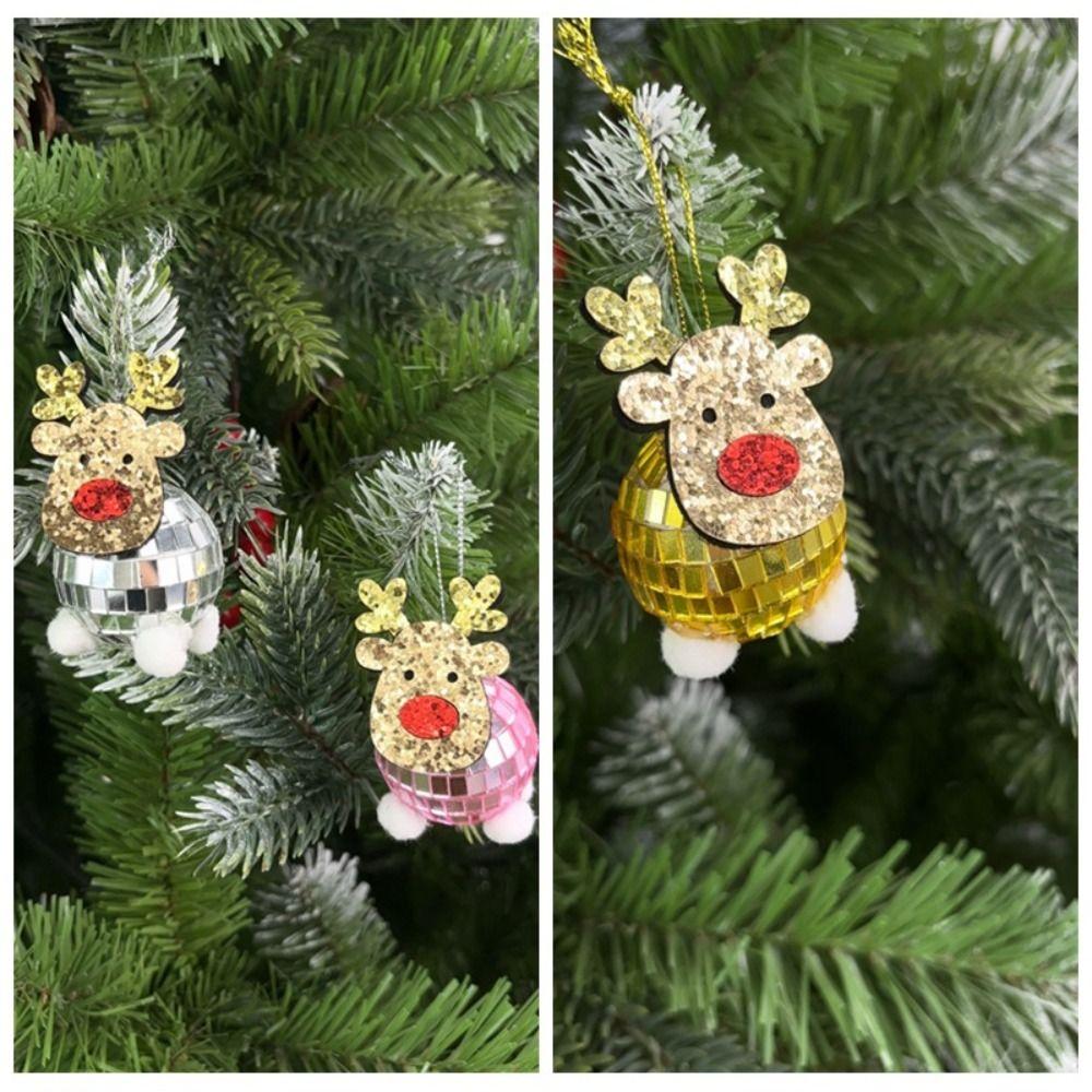 Nerozbitné vánoční zrcadlo přívěsek jelen roztomilá závěsná dekorace na vánoční stromek sváteční dekorace