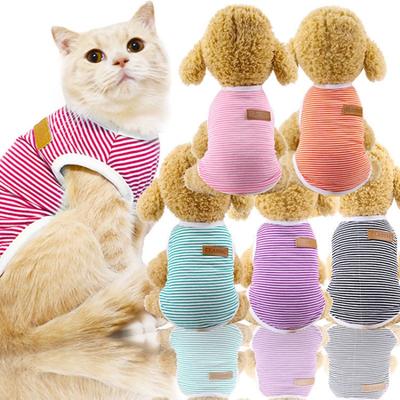 Spring and Summer Dog and Cat Pet Clothes, Cotton Striped Vests, Small and Medium-sized Dog Supplies, Cat Clothing, Pet Clothes