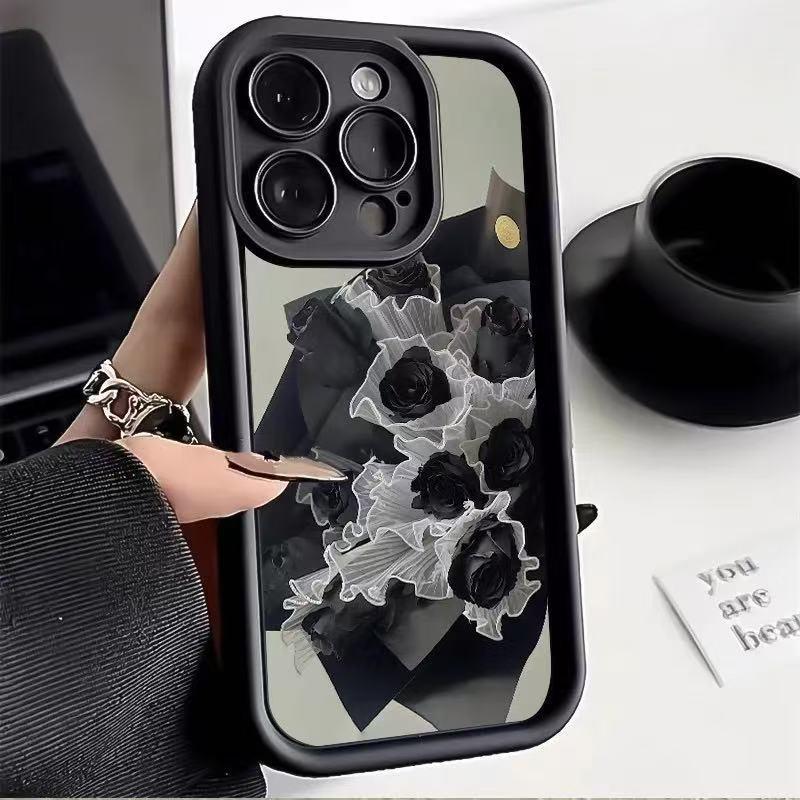 

Black Rose iPhone Case for 17/17 Pro Max, 16e, 15, 14 Pro, and 13 Models. iPhone 15 Pro Max