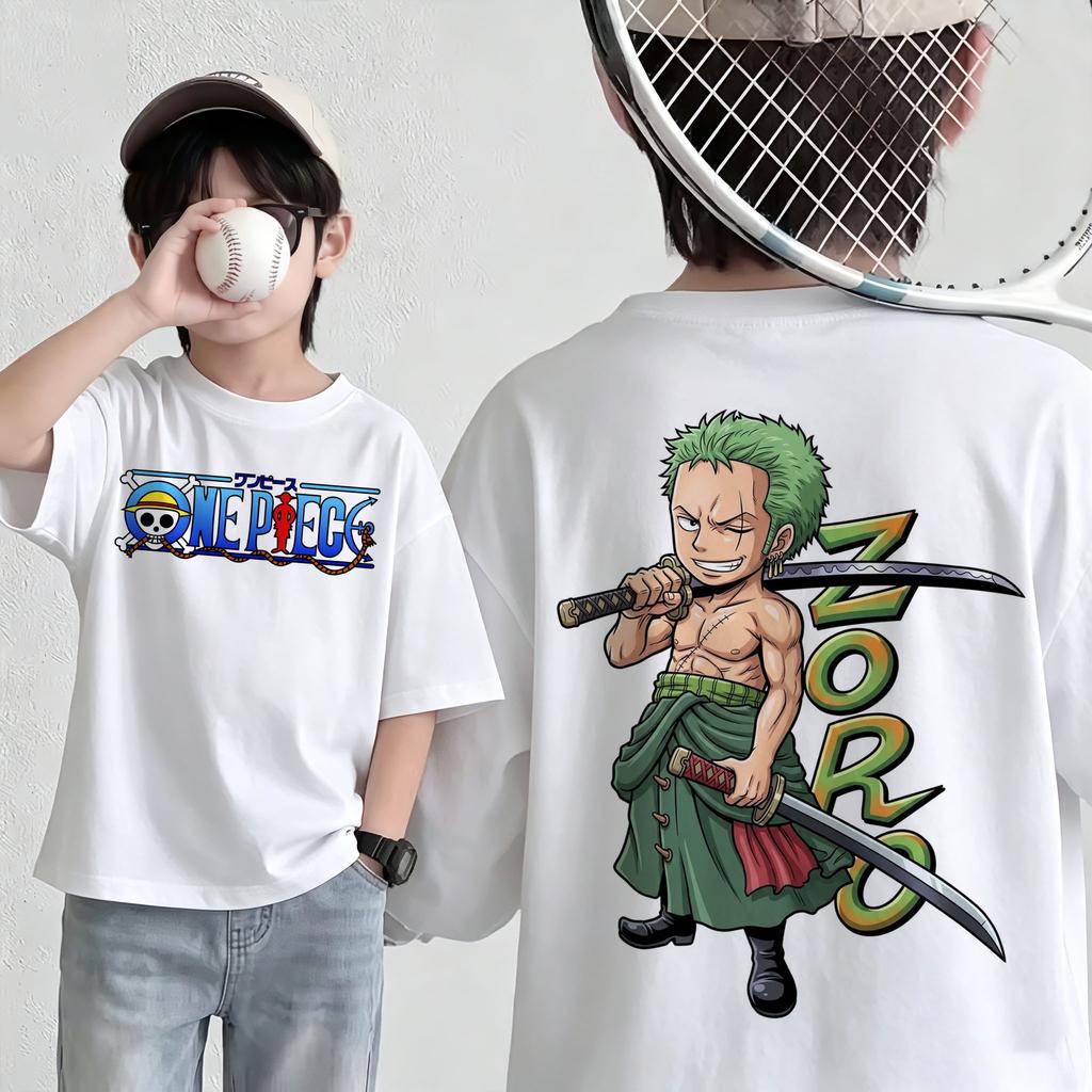 Summer New Arrival One Piece Pattern Tshirt unisex anime print casual shortsleeved fashionable streetwear top Y2K style