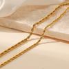 European and American fashion new 1mm/1mm twist chain necklace women, simple stainless steel necklace neck chain jewelry