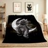 Moon Cat Flannel Blanket Throw Blanket Soft Warm Sofa Bed Camping Car home Decor Unique Christmas Gift C930107