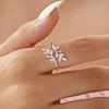 Luxury Trendy Shiny Zircon Branches Leaves Finger Rings For Women Men Temperament Vintage Leaf Opening Rings Wedding Jewelry