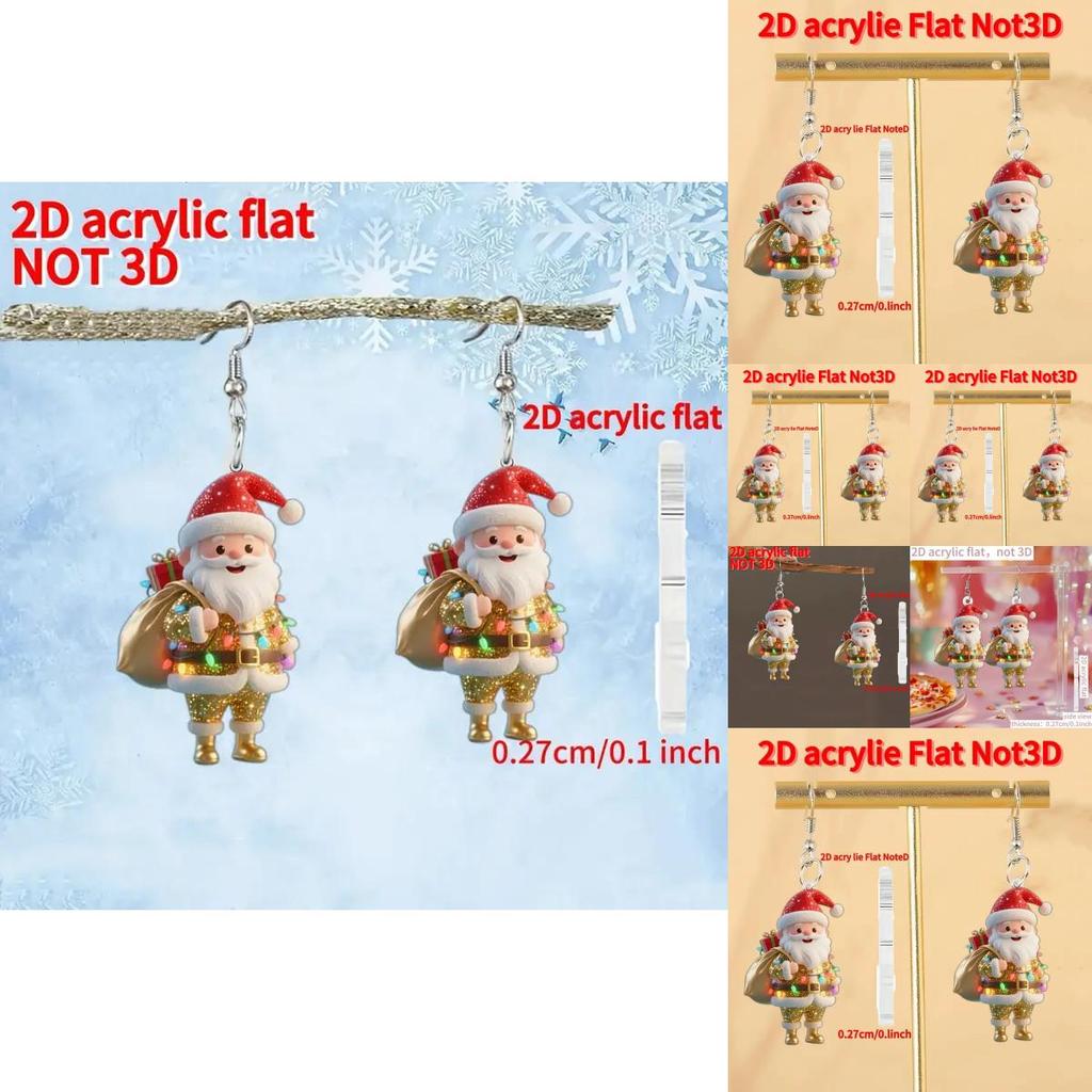 Weihnachts-Weihnachtsmann-Acrylschmuck mit Cartoon-Muster für Männer und Frauen