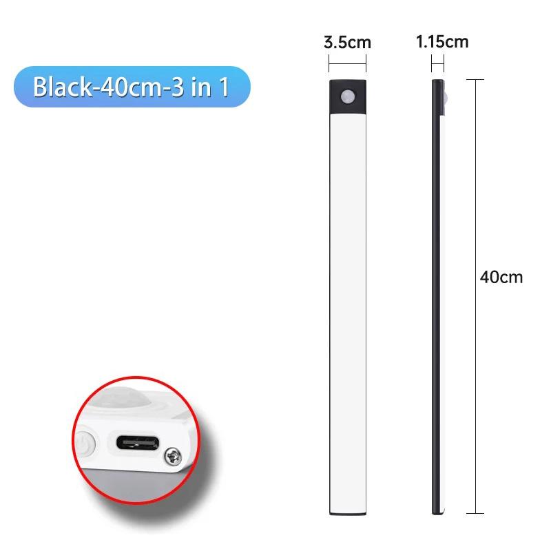 10-60cm Led Night Light Motion Sensor Under Cabinet Lights Thin Rechargeable Wireless Lamp for Kitchen Cabinet Bedroom Lighting