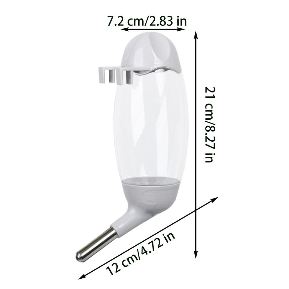 

Dog Cage Water Bottle No Drip Pet Water Dispenser For Cats Multifunctional Pet Accessory Drinking Fountain For Hamsters Ferrets сірий колір