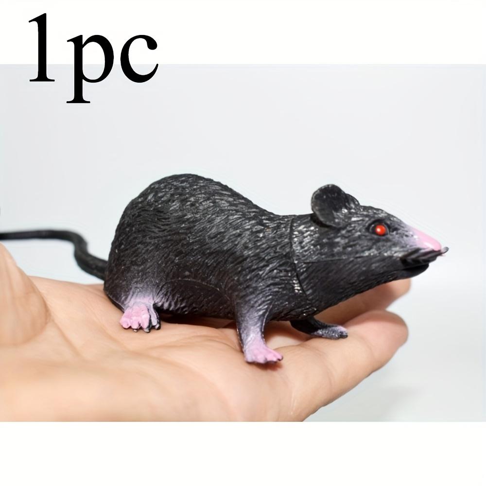 

1 шт. Реалистичная резиновая мышь - Розовые акценты и красный глаз, искусственная пластиковая мышь, подходит для украшения на Хэллоуин чёрный