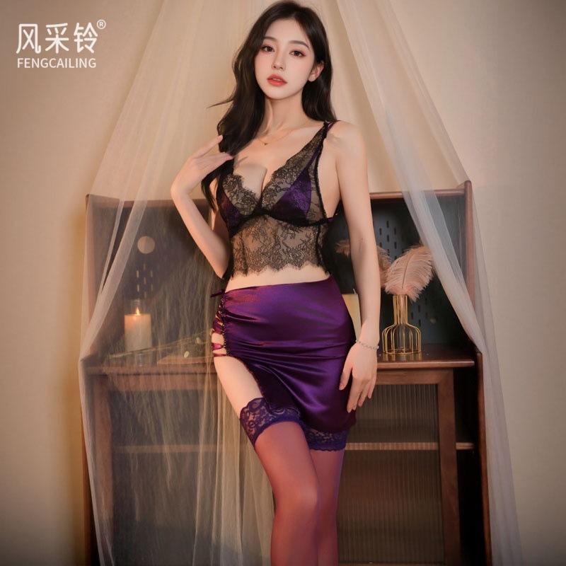 Female sexy lingerie cheongsam uniform suit charm temptation deep imperial sister suspender hip skirt