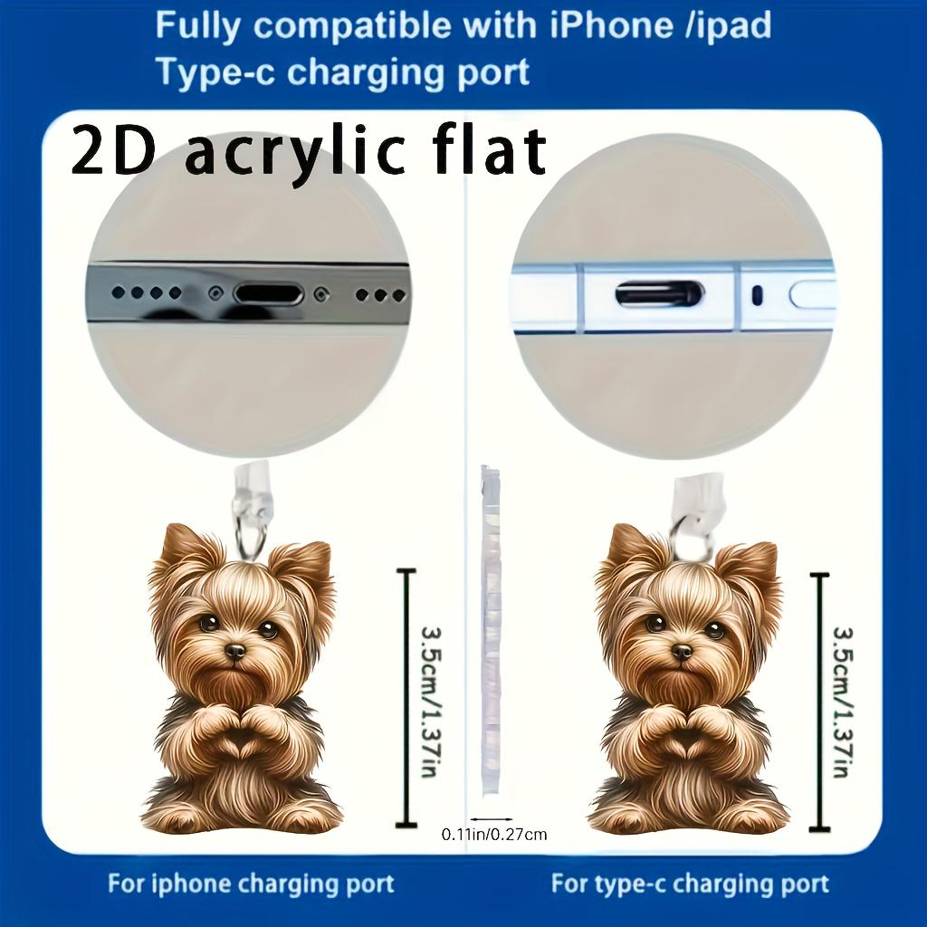 2D Flat 1pc Acrylic Puppy Love Mobile Phone Dust Plug