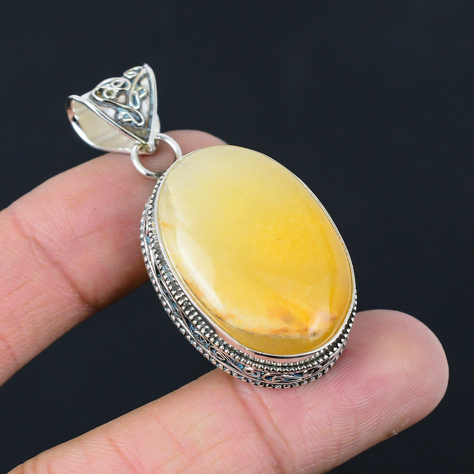 Daughters Day Sale Septarian Gemstone Root Chakra Pendant 925 Sterling Silver