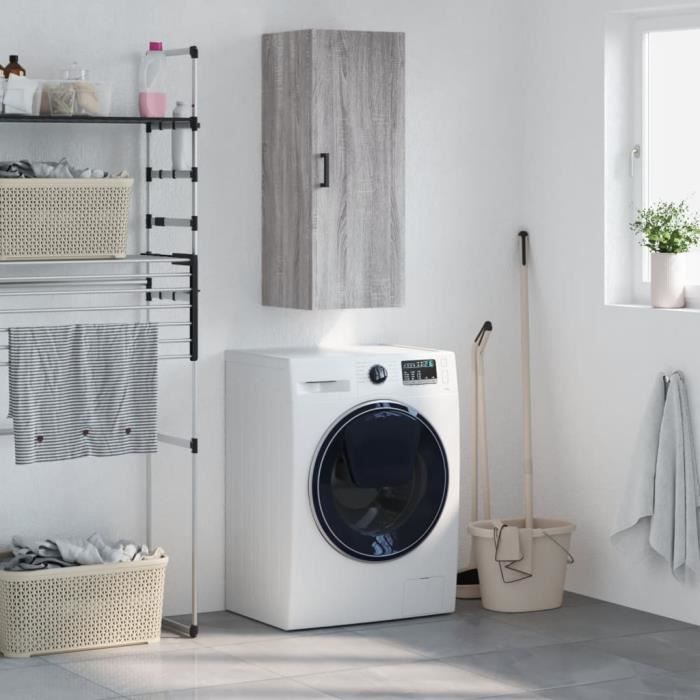 VidaXL Wall Cabinet Sonoma Grey 34.5x34x90 Cm 828858