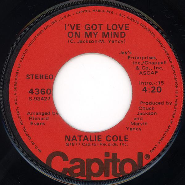 

7inch Record NATALIE COLE Ive Got Love On My Mind 4360 Capitol Records 1977 US SoulFunk Used