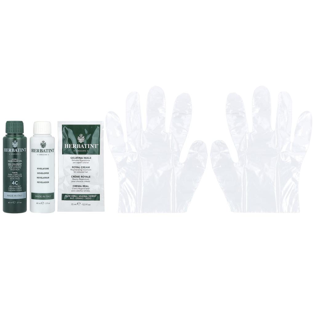 Herbatint Trwały żel koloryzujący, 4C, Ash Chestnut, 4,56 fl oz (135 ml)