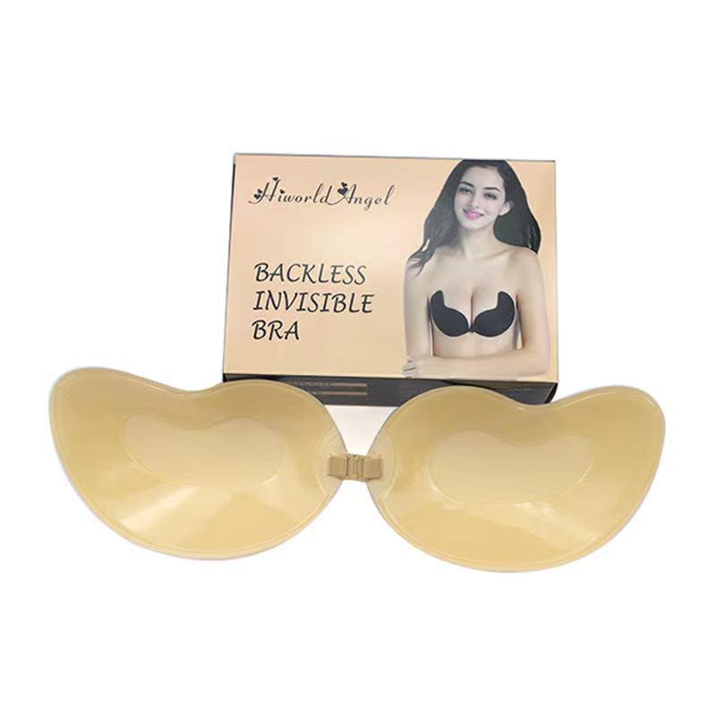 Mango Silicone Push-Up Strapless Bra with Anti-Slip Pasties and Nipple Covers for Women