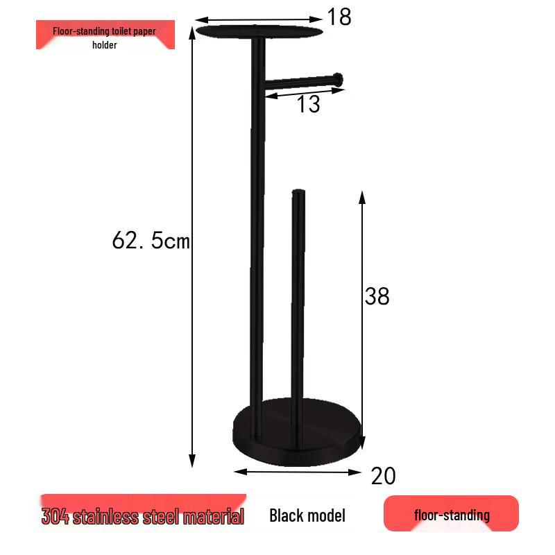 MDNG Freestanding Stainless Steel Toilet Paper Holder