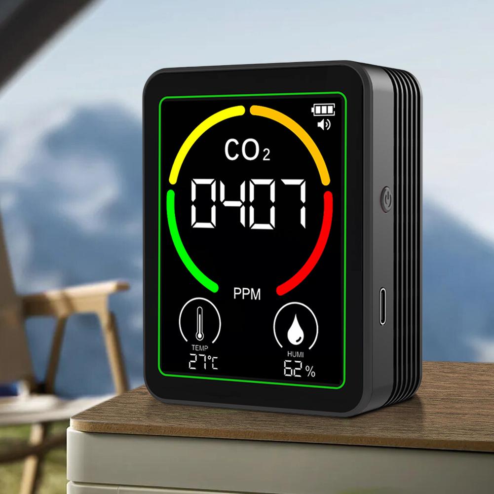 3 In 1 TVOC Detector Backlit Temperature Humidity Monitor 2.8in LCD Screen CO 2 Air Quality Tester for Agricultural Production
