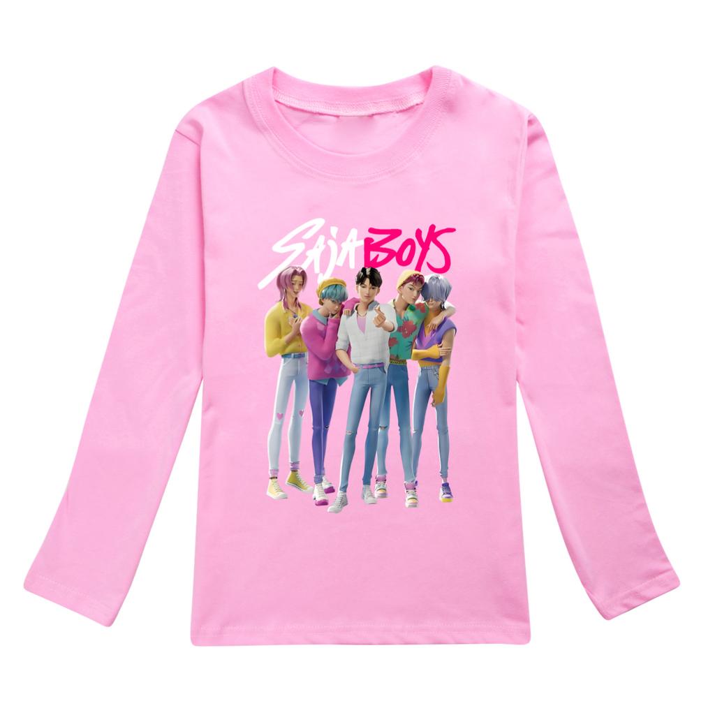 KPOP Łowcy Demonów Saja Chłopcy Koszulka Kreskówka Długi Rękaw Chłopcy Dziewczęta Nastolatki Ubrania Anime T-shirt Jesień Dziecięca Koszulka