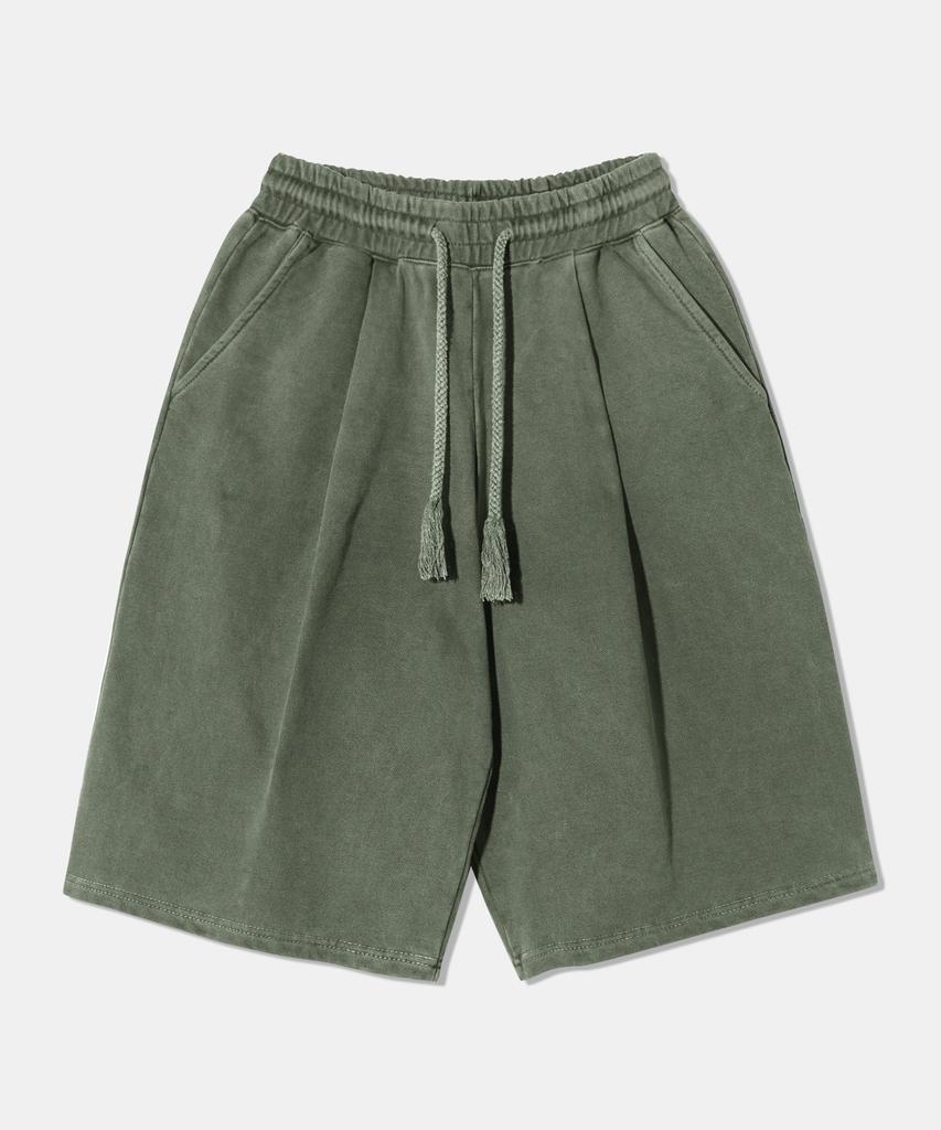 TOPBOY Heavy Duty Pigment One-Pleat Bermuda Pants Light Khaki