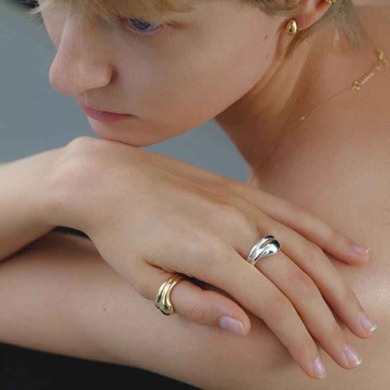 leeENoir Double Wave Ring (2color)