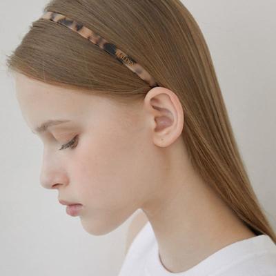 Halden Thin Celluloid Hairband (H028_ivory Leopard)