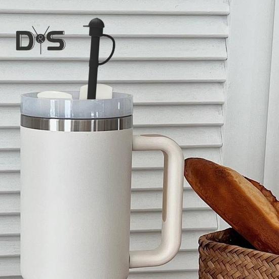 Set de paie din silicon pentru 1/6 buc. Paie reutilizabile cu huse de 30/40 oz Paie de schimb din silicon de calitate alimentară, ușor de curățat, pentru călătorii în aer liber