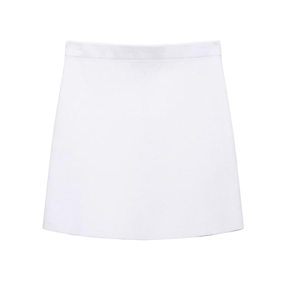 

Женский вязаный кардиган и мини-юбка, комплект весна/лето 2025 Small грязно-белый