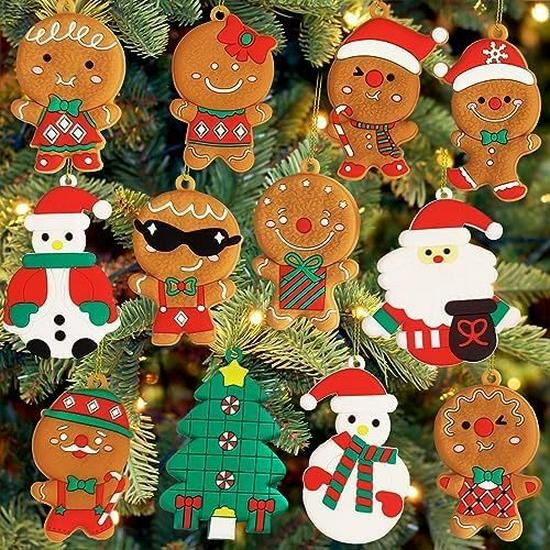 2024 New Gingerbread Man & House Christmas Ornaments DIY Holiday Scene Decorations