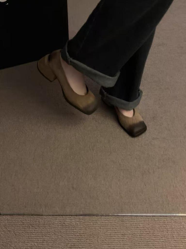 Thick heel Mary Jane small leather shoes late evening temperament high heels 2025 autumn new high-end retro single shoes women