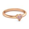 Pink Topaz Heart Cluster Women Wedding Ring  - 925 Sterling Silver Rose Gold Vermeil