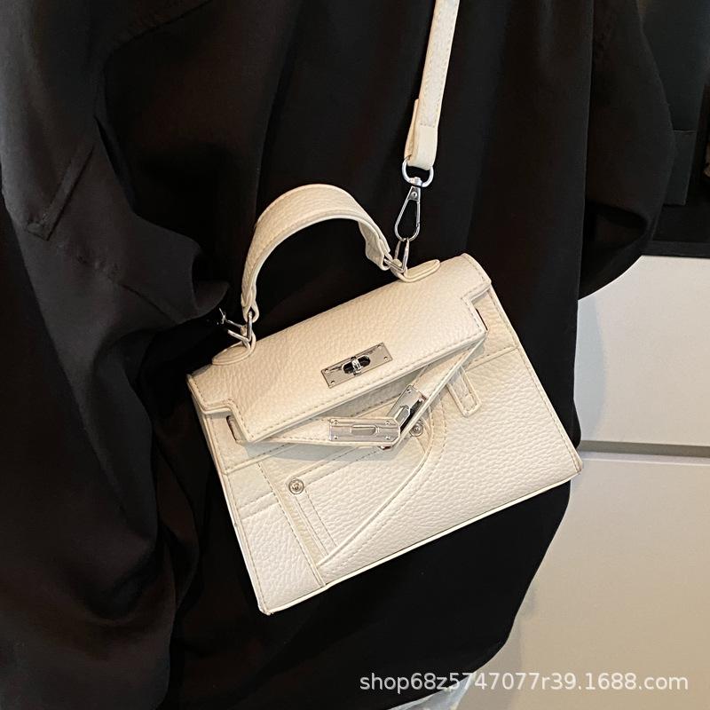 Korean version niche design portable Kelly bag 2025 niche design trend shoulder bag high-end texture fashion women's bag