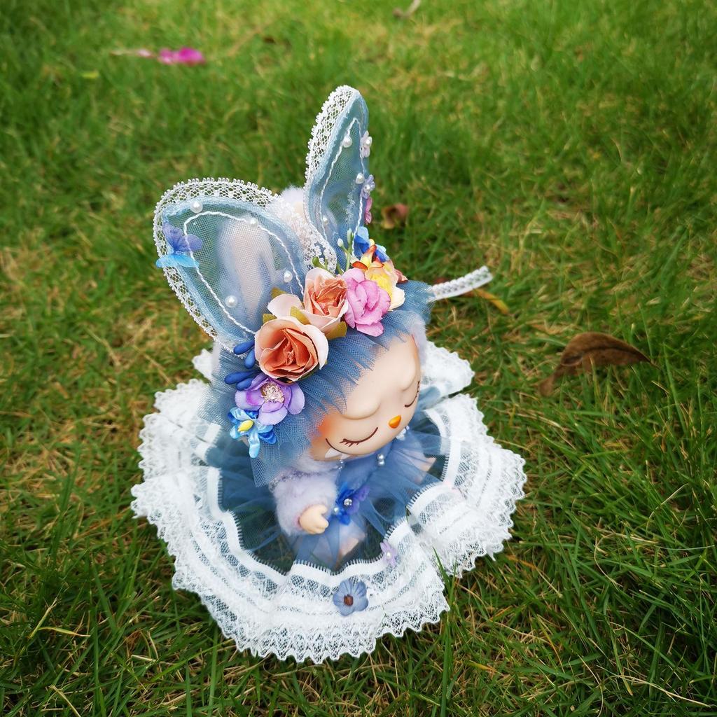 15-17cm Doll Clothing Set with Fairy Dress and Hair Accessory for Plush Dolls