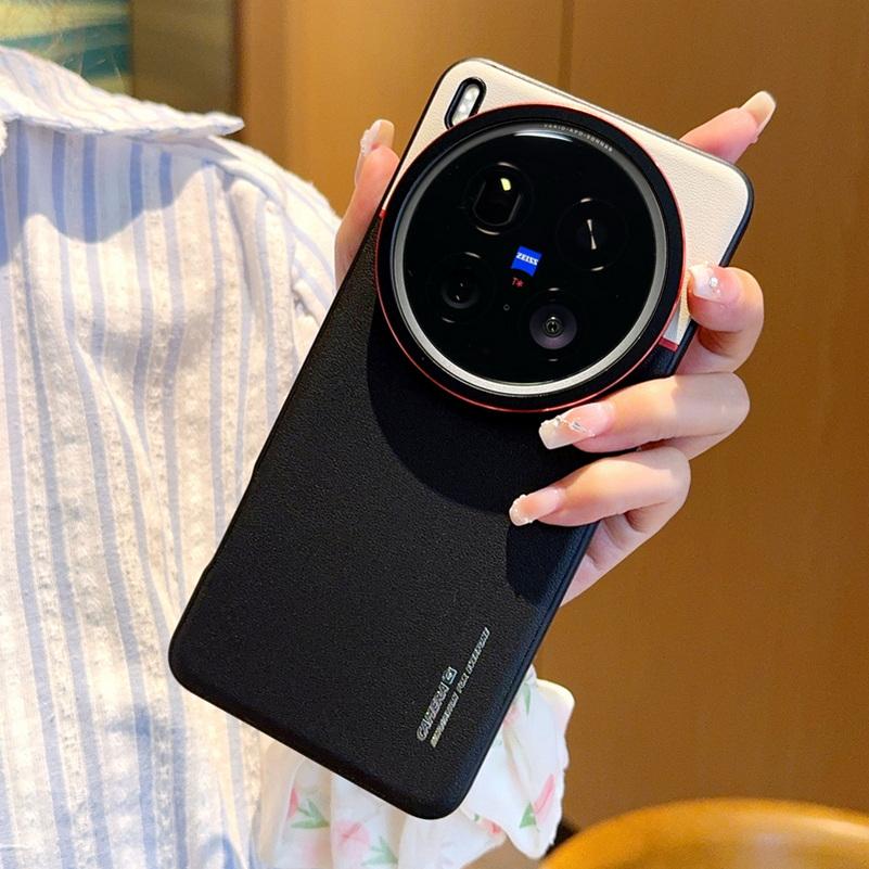 Double Pigment Leather Lens Raised Protective Lens Case For VIVO X200 Ultra X200s X200 Pro X100s X100 Camera Protection Cover