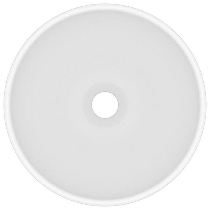 VidaXL Lavabo Rond de Luxe de Salle de Bain Vasque à Poser de Toilette Lave-mains Salle Cosmétique Intérieur Blanc Mat 146965