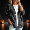 Women's Casual Button Down Halloween Print Jacket for Fall Seasonal Wear