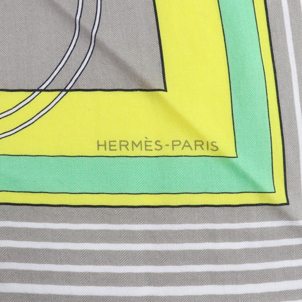 Pristine HERMES Shawl Triangle Exlibris Cashmere Women Used