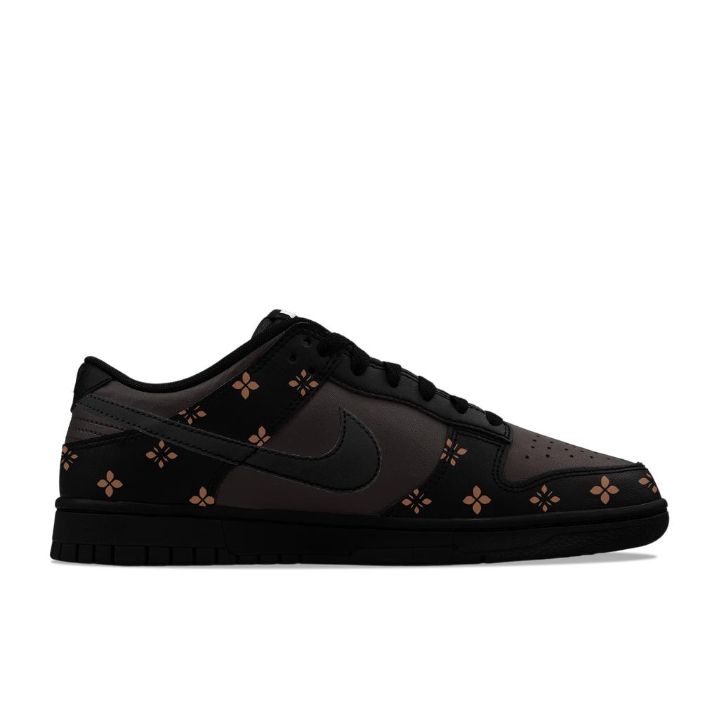 Nike Dunk Low Leather Abrasion Resistant, Breathable, Slip Resistant Low Top Casual Skateboard Shoes Men's Black Brown IO7606-010(Team1423-)