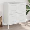 VidaXL White Buffet 68x39x79 Cm Steel, Cabinet, Cupboard, High Buffet, Side Cabinet, Storage Cabinet, Organizer 842957