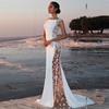 Rochie lungă elegantă nouă pentru femei 2026 cu bordură din dantelă și decupaj, Rochie sexy de vacanță cu trenă pentru nuntă și petrecere