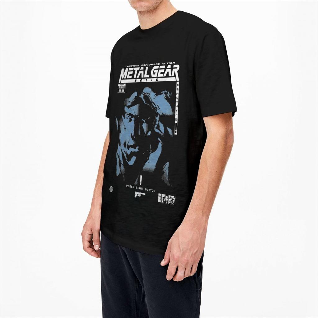 Men's MGS1 Solid Snake Game T Shirts 100% Cotton Tops Summer Y2K Short Sleeves T-Shirt O Neck Custom DIY Tee Shirt Plus Size 5XL