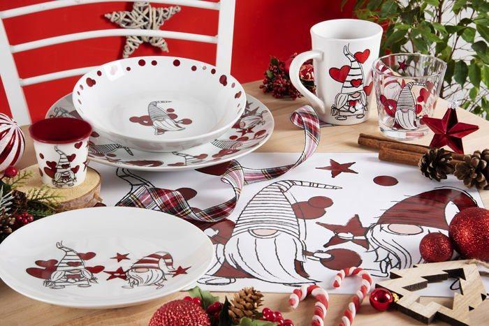 Service De Vaisselle - Excelsa - 64858 - 18 Pièces - Porcelaine - Gnome De Noël