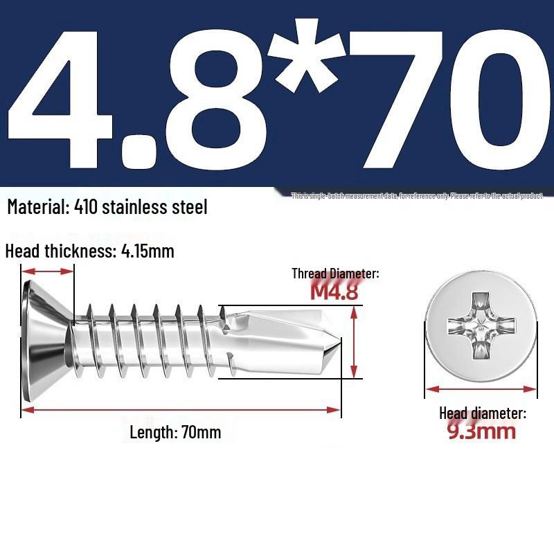410 Stainless Steel Self-Drilling Flat Head Cross Countersunk Swallowtail Screws