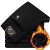 Men's Premium Elastic Velvet-Lined Slim Straight Business Jeans for Winter