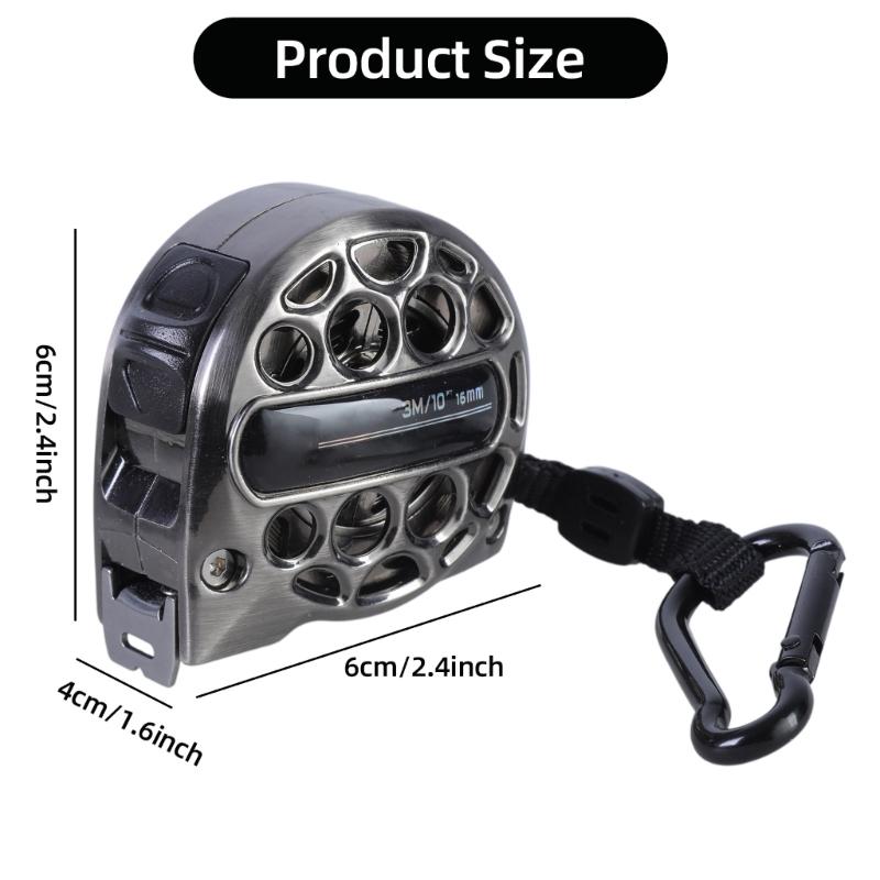 300cm Hollow Measuring Tape Tape Measure with Sliding Lock Back Clip Rustproof Metric Ruler for Industry Home