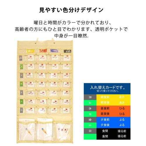 Wall-Mounted Medication Calendar with Gusseted Antibacterial Pockets for Convenient Storage and Easy Access To Medication, 1 Week, 4 Times a Day, Prev