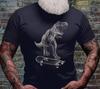 Funny Skater T-rex Shirt Cute Wild Animal Tshirt | Skate Dad Gift Idea Tyrannosaurus Rex Shirts Dino Tshirt Gifts Soft Men Tee