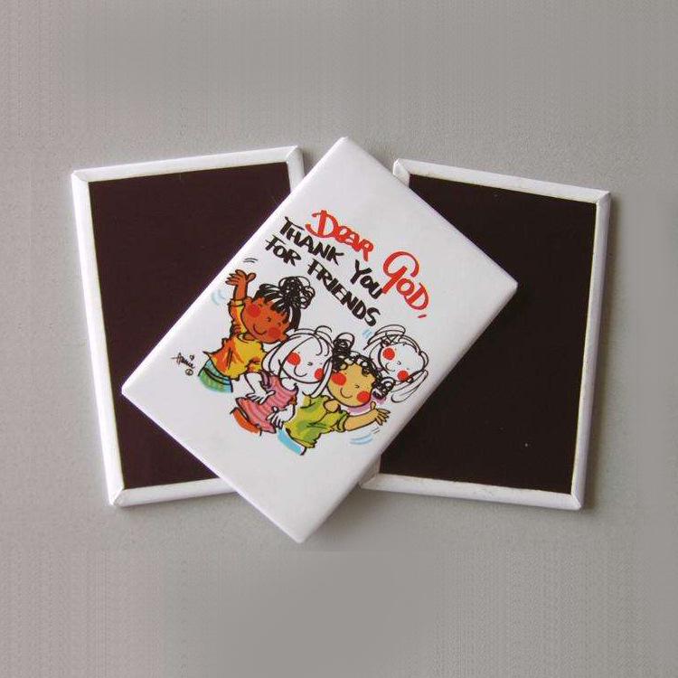 Anime Fan Art Tinplate Refrigerator Magnet – Custom Square Design